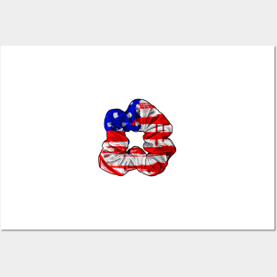 Scrunchie VSCO Girl Hair Tie Girls USA Flag American Patriotic America Posters and Art